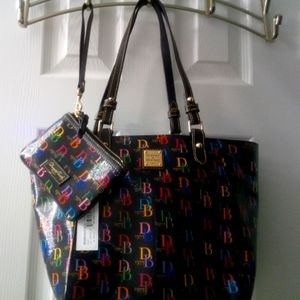 Dooney & Bourke Black 1975 Tote, New with tags, Small wallet comes with wallet